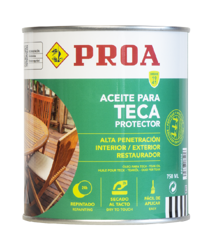 Aceite para teca. Protección y nutrición para la madera. transparente