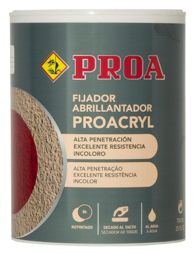 Fijador abrillantador para paredes. PROACRYL. transparente