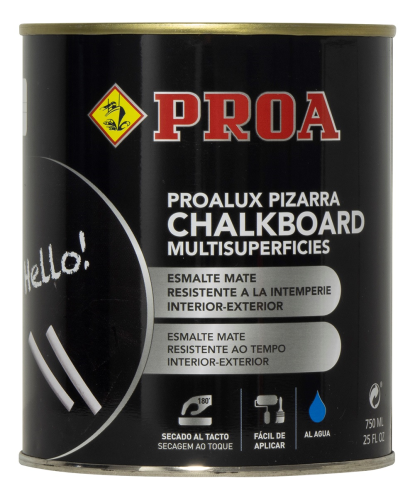 Esmalte pizarras multisuperficies al agua. Mate. negro