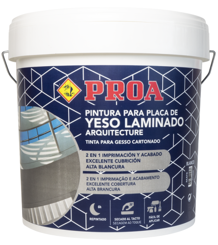 Pintura placa de yeso laminado. Mate. Imprimación y acabado con gran cubrición. blanco