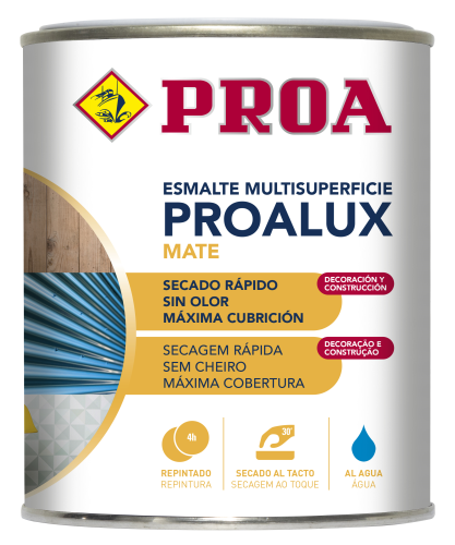 Esmalte al agua multiadherente. Mate. PROALUX. blanco