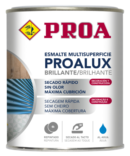 Esmalte al agua multiadherente. Brillante. PROALUX. blanco