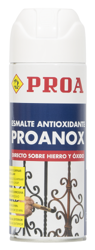Esmalte directo sobre oxido. Satinado. Spray. PROANOX. blanco